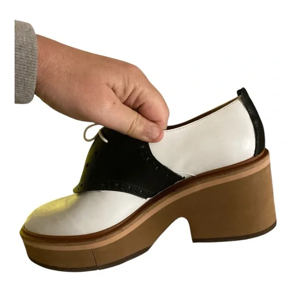 Robert Clergerie Black and White Platform Saddle Shoes- Fantastic! Size 39.5 - Picture 7 of 15